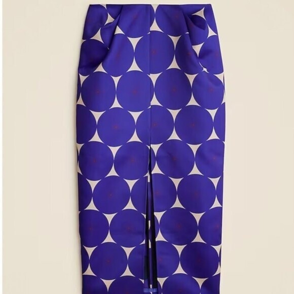 Christopher John Rogers Purple and White Maxi Skirt with Geometric Circle Print